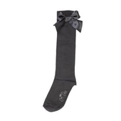 A'Dee Girls Grey Bow Knee High School Socks